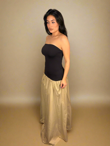 Noir & Sand Maxi Dress