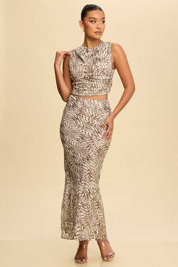 Elegant Two-Piece Printed Maxi Set