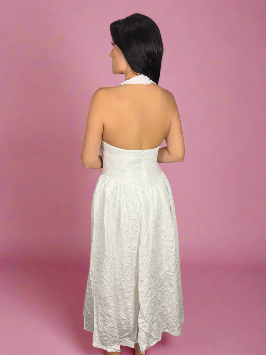 Crimson Bloom Midi Dress