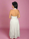 Crimson Bloom Midi Dress